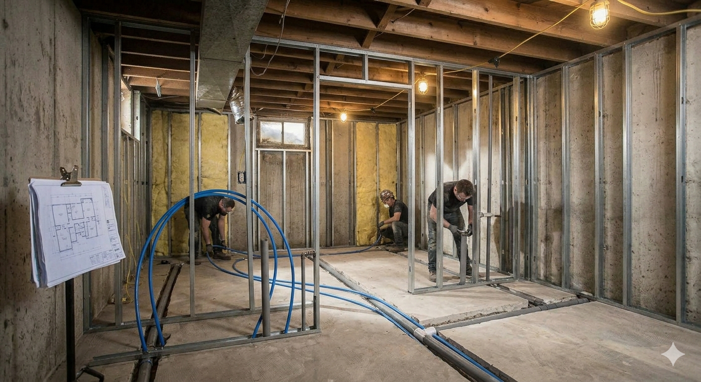 Basement remodeling project 2